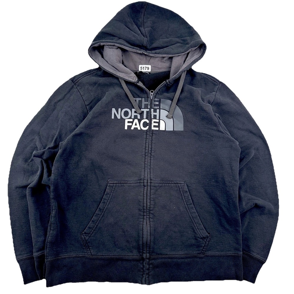 Vintage Y2K The North Face Half Dome Logo Hoodie Black Gray Men's Large Full Zip